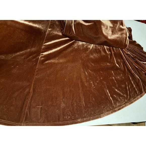 Revelry Aurora Rust Velvet Dress Women Size 8 One Shoulder Slit Bridesmaid -Flaw - Picture 11 of 15